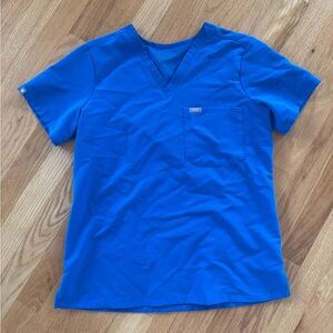 Figs royal blue scrub top